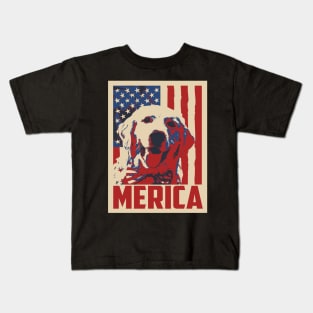 Golden Retriever Merica 4th Of July Kids T-Shirt